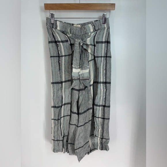 Laura Siegel Tweed Wrap Plaid Tie Front Cropped Pants size Small - Picture 2 of 5